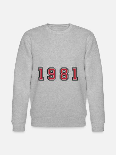 1981 year number - Stanley/Stella CHANGER Unisex Organic Sweatshirt - heather grey