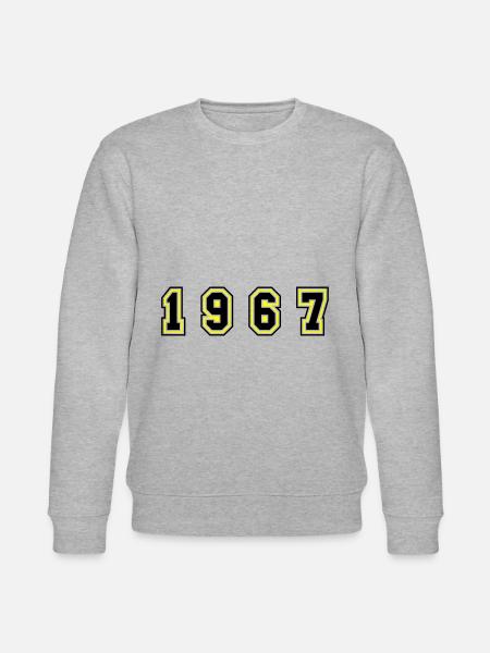 1967 Year Number - Stanley/Stella CHANGER Unisex Organic Sweatshirt - heather grey