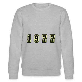 1977 Jahr Zahl - Stanley/Stella Unisex Bio-Sweatshirt CHANGER  - Grau meliert - Vorne - Nik (191cm) & Marisol (170cm)
