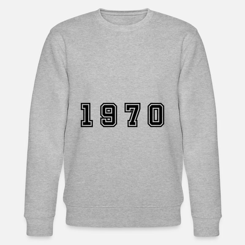 1970 Year Number - Stanley/Stella CHANGER Unisex Organic Sweatshirt - heather grey