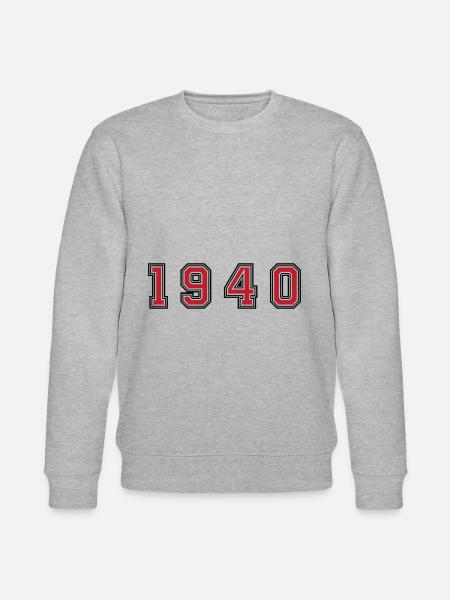 1940 year number - Stanley/Stella CHANGER Unisex Organic Sweatshirt - heather grey