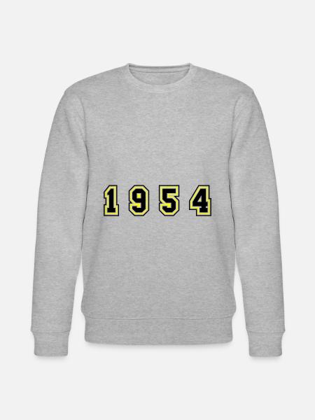 1954 Year Number - Stanley/Stella CHANGER Unisex Organic Sweatshirt - heather grey