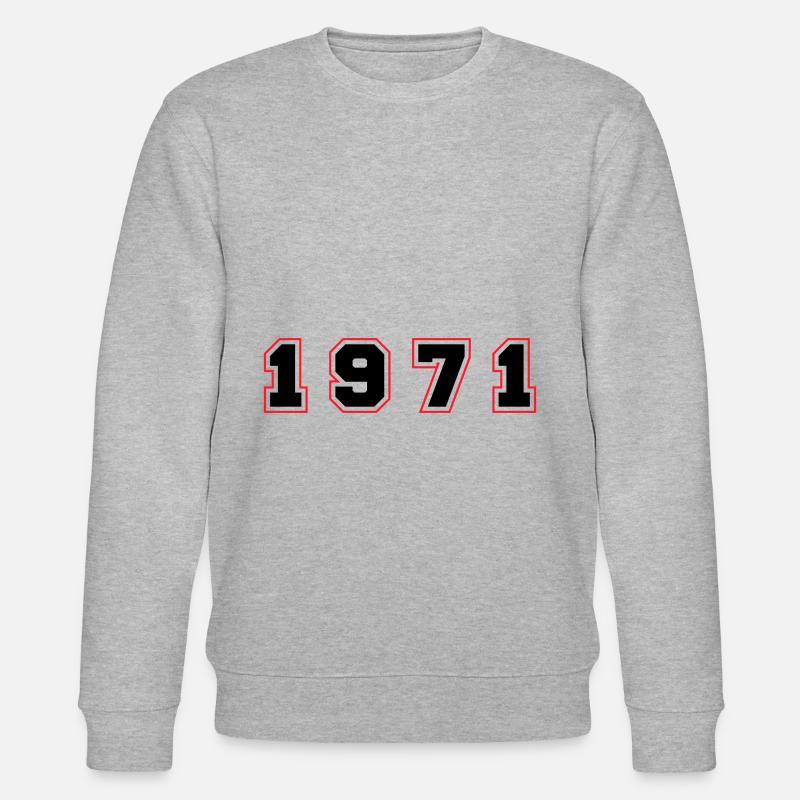 1971 Jahr Zahl - Stanley/Stella Unisex Bio-Sweatshirt CHANGER - Grau meliert