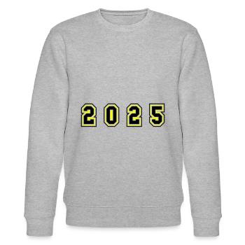 2025 Jahr Zahl - Stanley/Stella Unisex Bio-Sweatshirt CHANGER  - Grau meliert - Vorne - Nik (191cm) & Marisol (170cm)