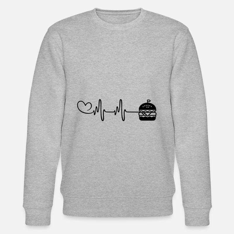 Burger Pulse Heart Love - Sweat bio CHANGER Stanley/Stella Unisexe - gris chiné