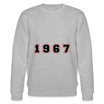 1967 Jahr Zahl - Stanley/Stella Unisex Bio-Sweatshirt CHANGER  - Grau meliert - Vorne - Nik (191cm) & Marisol (170cm)