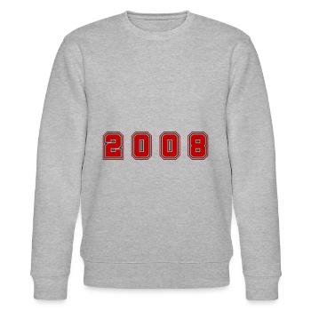 2008 Year Number - Stanley/Stella CHANGER Unisex Organic Sweatshirt - heather grey - Front - Nik (191cm) & Marisol (170cm)