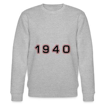 1940 year number - Stanley/Stella CHANGER Unisex Organic Sweatshirt - heather grey - Front - Nik (191cm) & Marisol (170cm)
