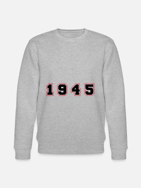 1945 Year Number - Stanley/Stella CHANGER Unisex Organic Sweatshirt - heather grey