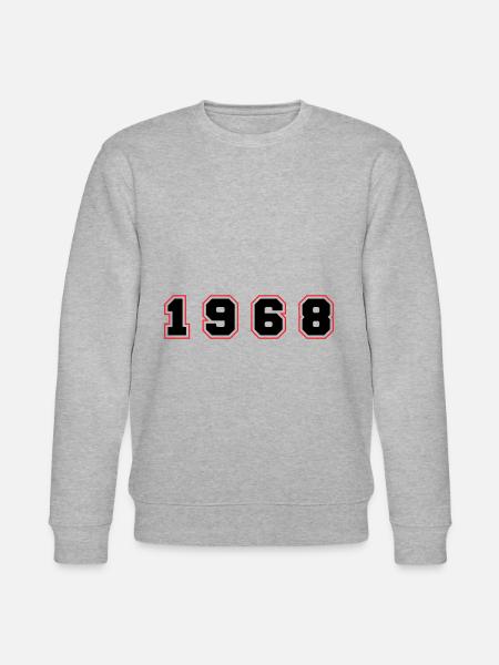 1968 Year Number - Stanley/Stella CHANGER Unisex Organic Sweatshirt - heather grey