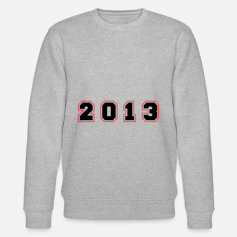 2013 Year Number - Stanley/Stella CHANGER Unisex Organic Sweatshirt - heather grey