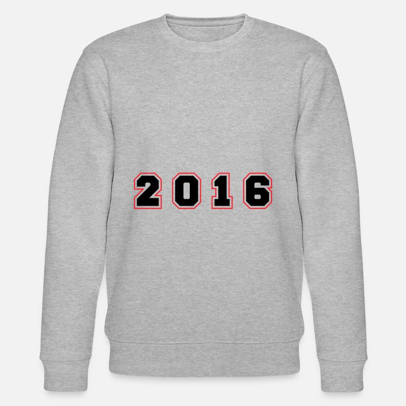2016 Jahr Zahl - Stanley/Stella Unisex Bio-Sweatshirt CHANGER  - Grau meliert