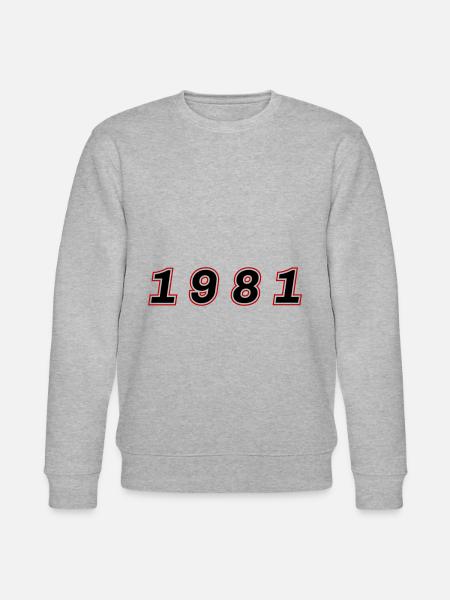 1981 Year Number - Stanley/Stella CHANGER Unisex Organic Sweatshirt - heather grey