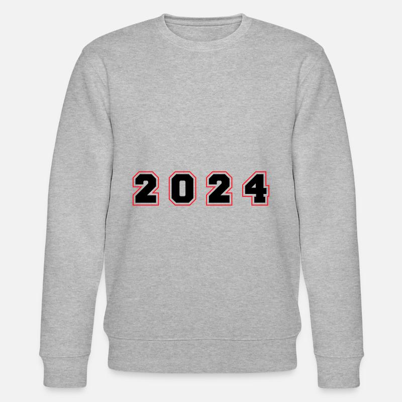 2024 Jahr Zahl - Stanley/Stella Unisex Bio-Sweatshirt CHANGER  - Grau meliert