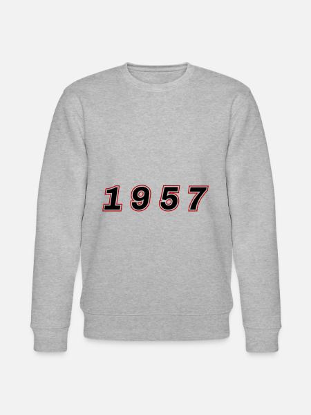 1957 Year Number - Stanley/Stella CHANGER Unisex Organic Sweatshirt - heather grey