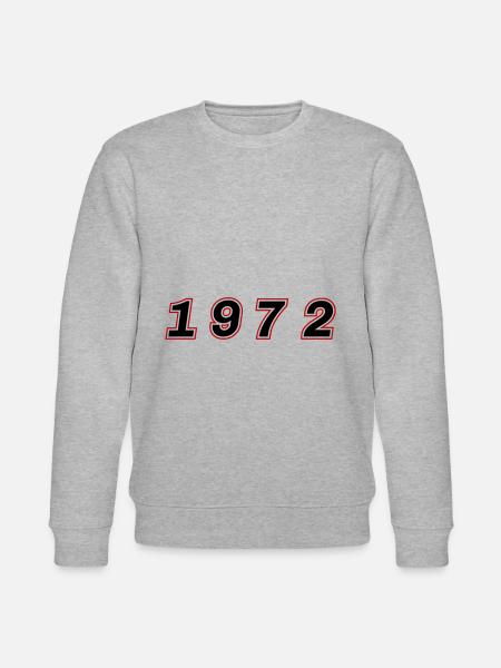 1972 Year Number - Stanley/Stella CHANGER Unisex Organic Sweatshirt - heather grey