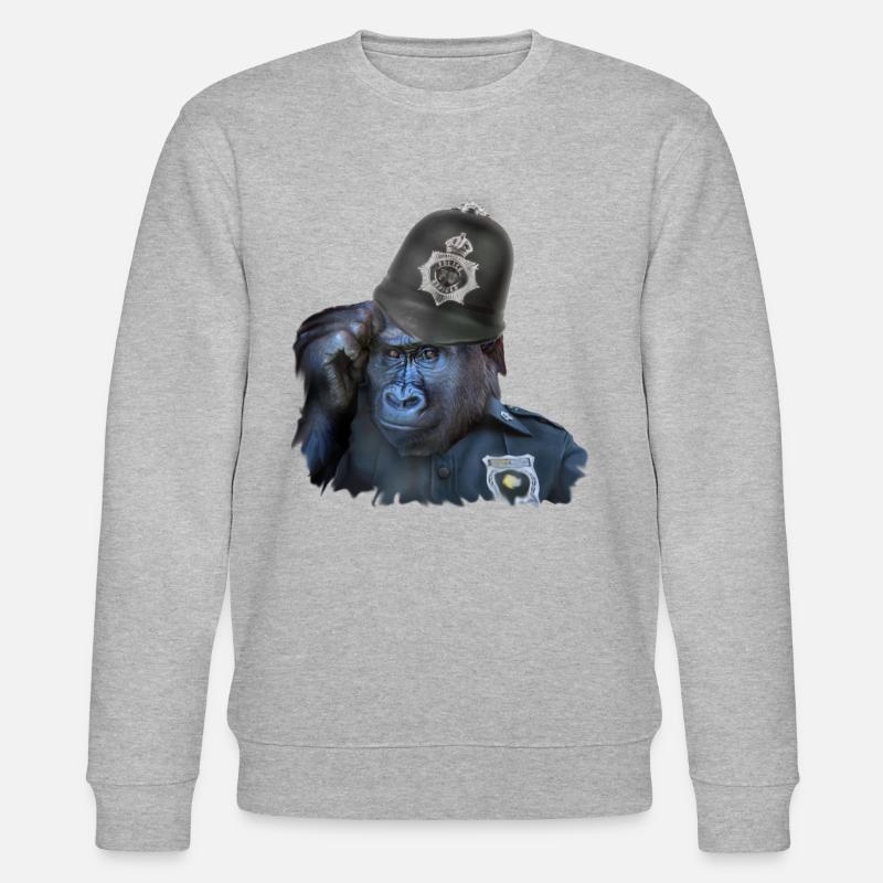 Police Monkey - Stanley/Stella Unisex Bio-Sweatshirt CHANGER  - Grau meliert
