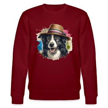 Mignon Border Collie Splash Art - Sweat bio CHANGER Stanley/Stella Unisexe - bordeaux - Devant - Nik (191cm) & Marisol (170cm)