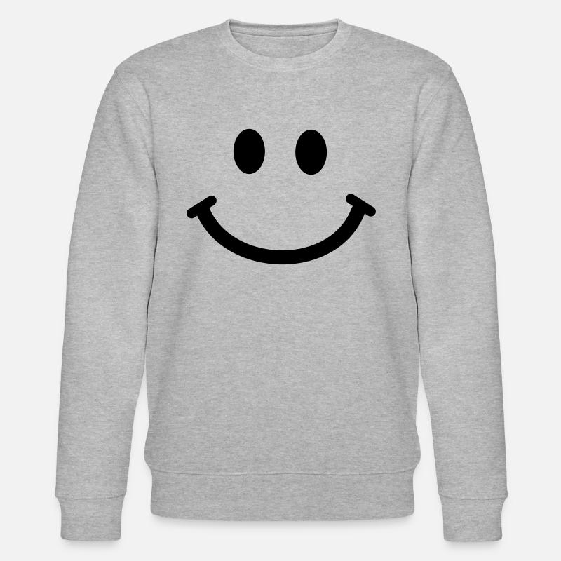 Glücklicher Smiley - Stanley/Stella Unisex Bio-Sweatshirt CHANGER  - Grau meliert