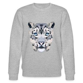 Schneeleopard / Polygon - Stanley/Stella Unisex Bio-Sweatshirt CHANGER  - Grau meliert - Vorne - Nik (191cm) & Marisol (170cm)
