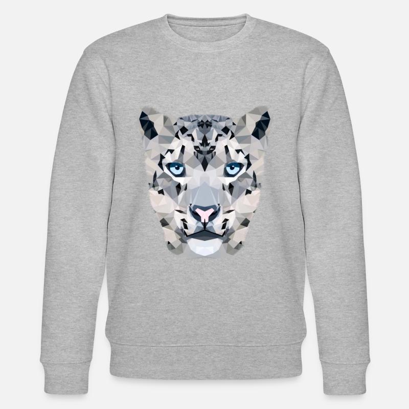 Snow leopard / polygon - Stanley/Stella CHANGER Unisex Organic Sweatshirt - heather grey