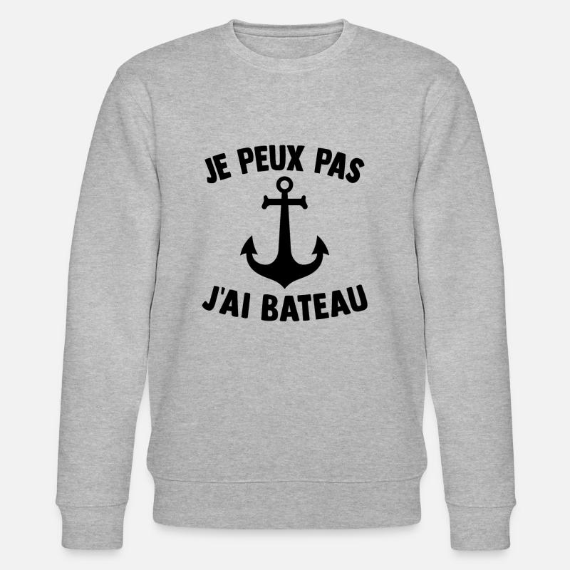 Je peux pas j'ai bateau - Sweat bio CHANGER Stanley/Stella Unisexe - gris chiné