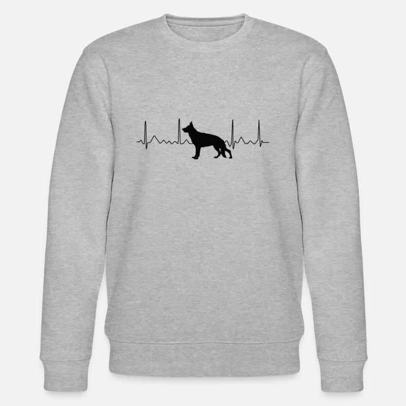 Schäferhund Herzschlag - Stanley/Stella Unisex Bio-Sweatshirt CHANGER - Grau meliert