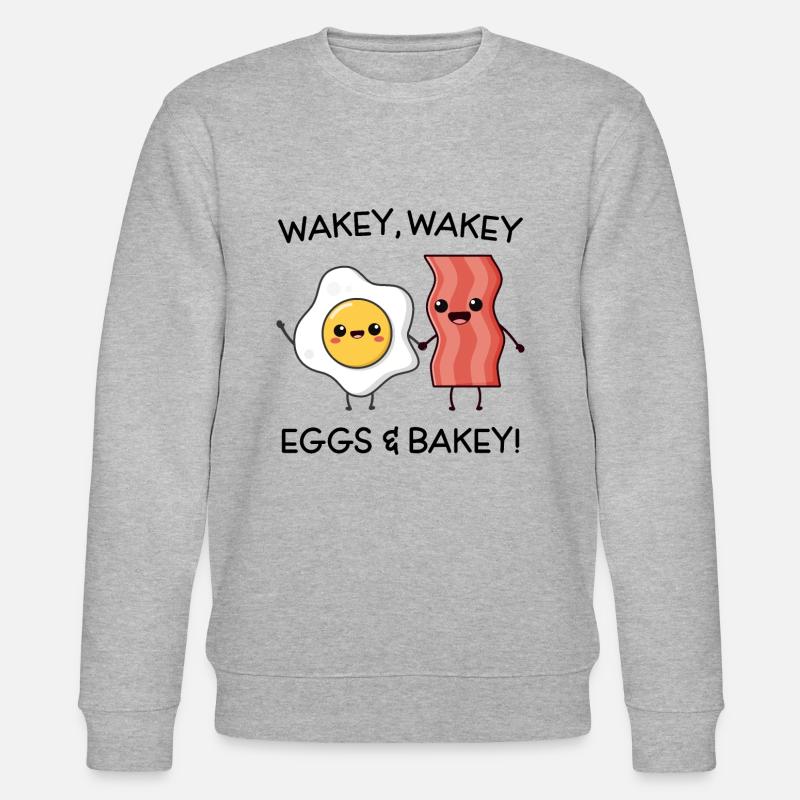 Wakey Wakey Eier und Bakey - Stanley/Stella Unisex Bio-Sweatshirt CHANGER - Grau meliert