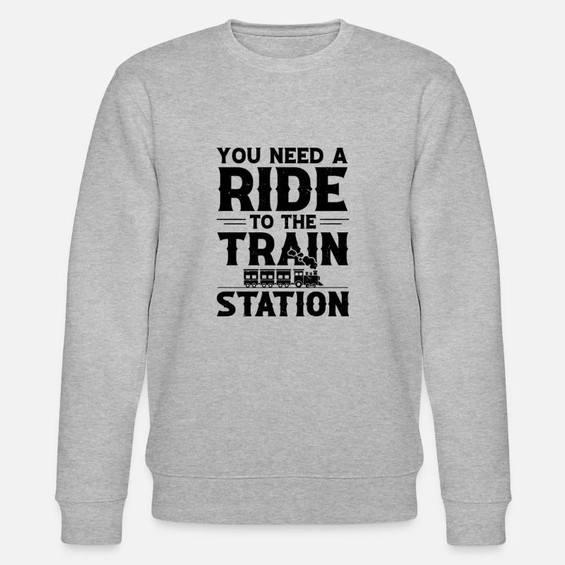 Modellbahn Zug Lokomotiven Geschenk - Stanley/Stella Unisex Bio-Sweatshirt CHANGER  - Grau meliert