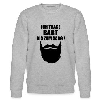 Bart Schnurrbart lustiger Spruch lustige Sprüche - Stanley/Stella Unisex Bio-Sweatshirt CHANGER  - Grau meliert - Vorne - Nik (191cm) & Marisol (170cm)