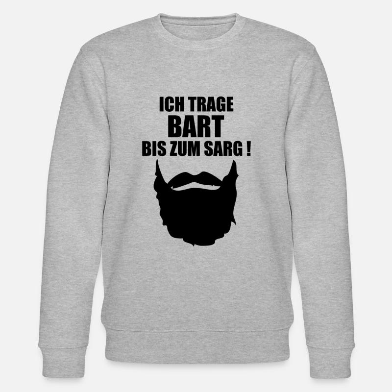 Bart Schnurrbart lustiger Spruch lustige Sprüche - Stanley/Stella Unisex Bio-Sweatshirt CHANGER  - Grau meliert
