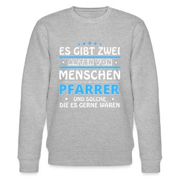 Pastor Gift - Two Types of... Design - Stanley/Stella CHANGER Unisex Organic Sweatshirt - heather grey - Front - Nik (191cm) & Marisol (170cm)