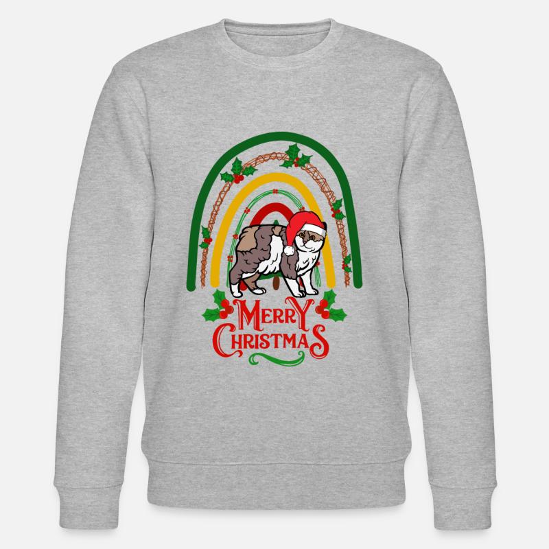 Manx Chat Noël Manx - Sweat bio CHANGER Stanley/Stella Unisexe - gris chiné