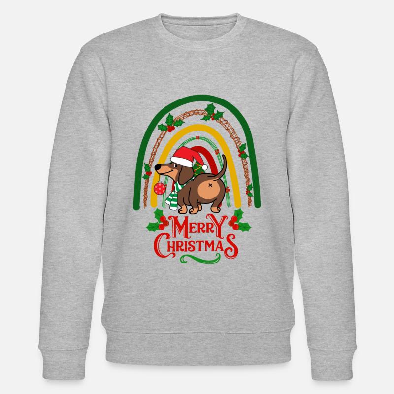 Mignon teckel Noël Kawaii - Sweat bio CHANGER Stanley/Stella Unisexe - gris chiné