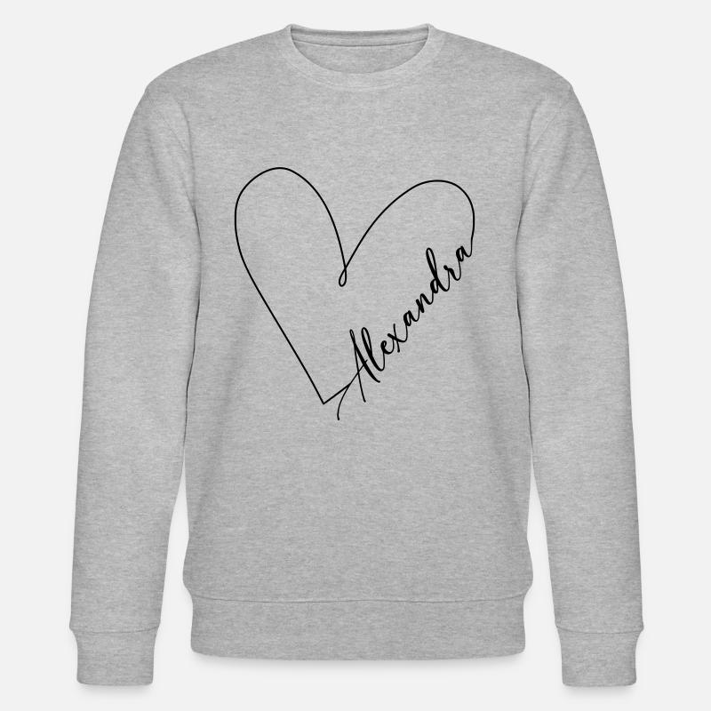 Alexandra Name Herzlinie - Stanley/Stella Unisex Bio-Sweatshirt CHANGER  - Grau meliert
