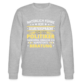 Je me parle à soi-même - Édition politicienne - Sweat bio CHANGER Stanley/Stella Unisexe - gris chiné - Devant - Nik (191cm) & Marisol (170cm)