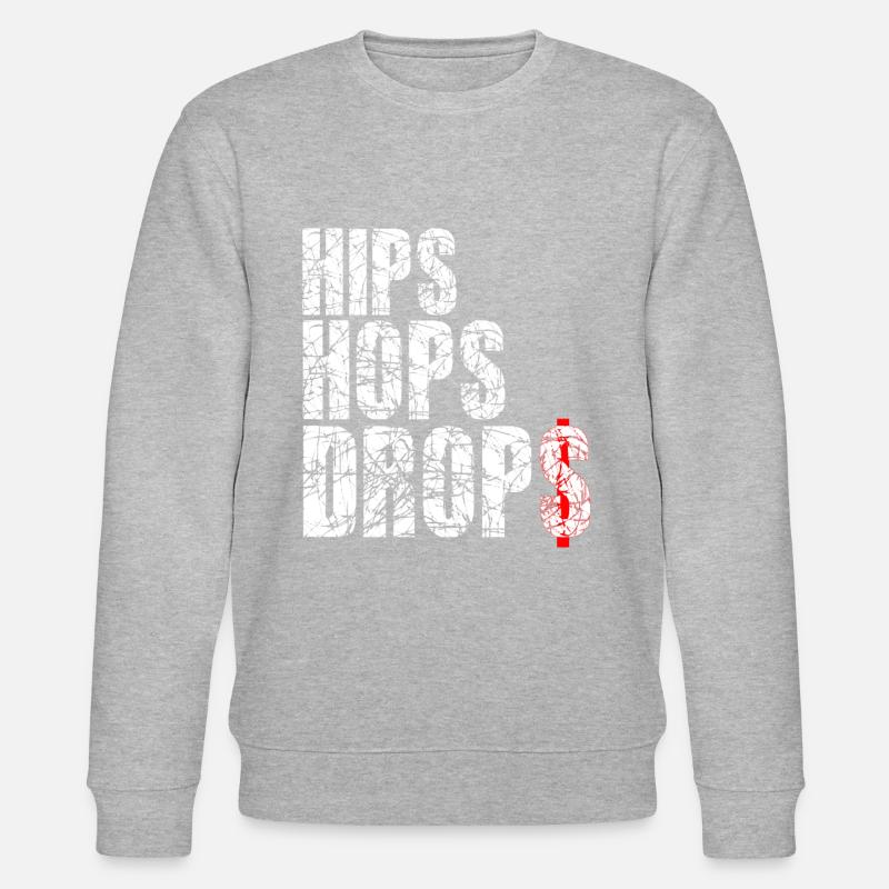 hips hops gouttes blanc - Sweat bio CHANGER Stanley/Stella Unisexe - gris chiné