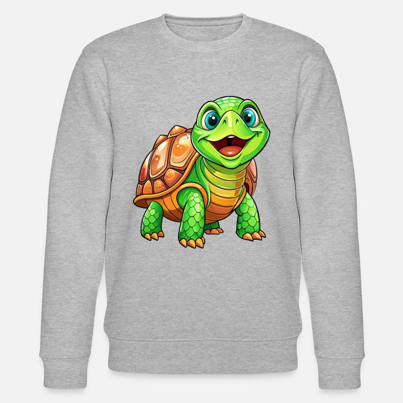 Mega süße Schildkröte - Stanley/Stella Unisex Bio-Sweatshirt CHANGER  - Grau meliert