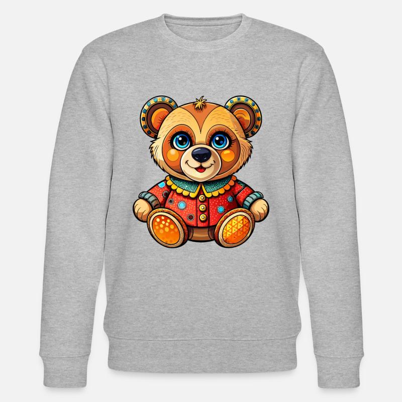 Teddy mit Pullover - Stanley/Stella Unisex Bio-Sweatshirt CHANGER  - Grau meliert