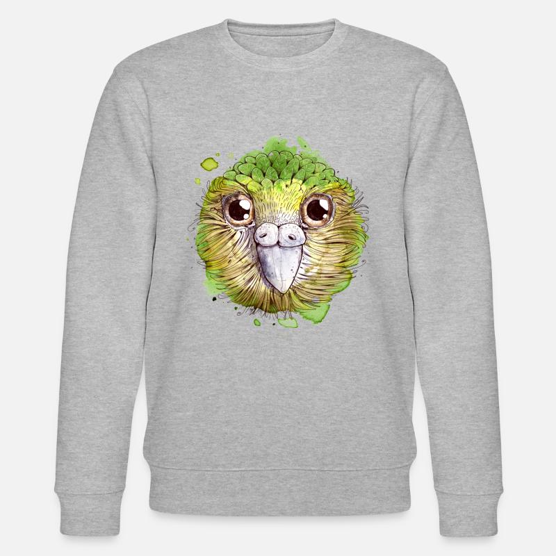 Kakapo Vogel - Stanley/Stella Unisex Bio-Sweatshirt CHANGER  - Grau meliert