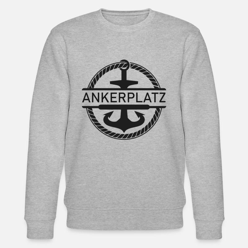 Ankerplatz mit Schiff Anker - Stanley/Stella Unisex Bio-Sweatshirt CHANGER  - Grau meliert