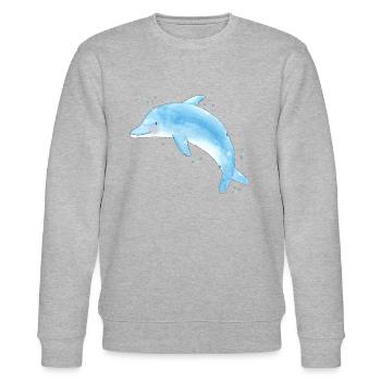 Bleu Delfin - Sweat bio CHANGER Stanley/Stella Unisexe - gris chiné - Devant - Nik (191cm) & Marisol (170cm)