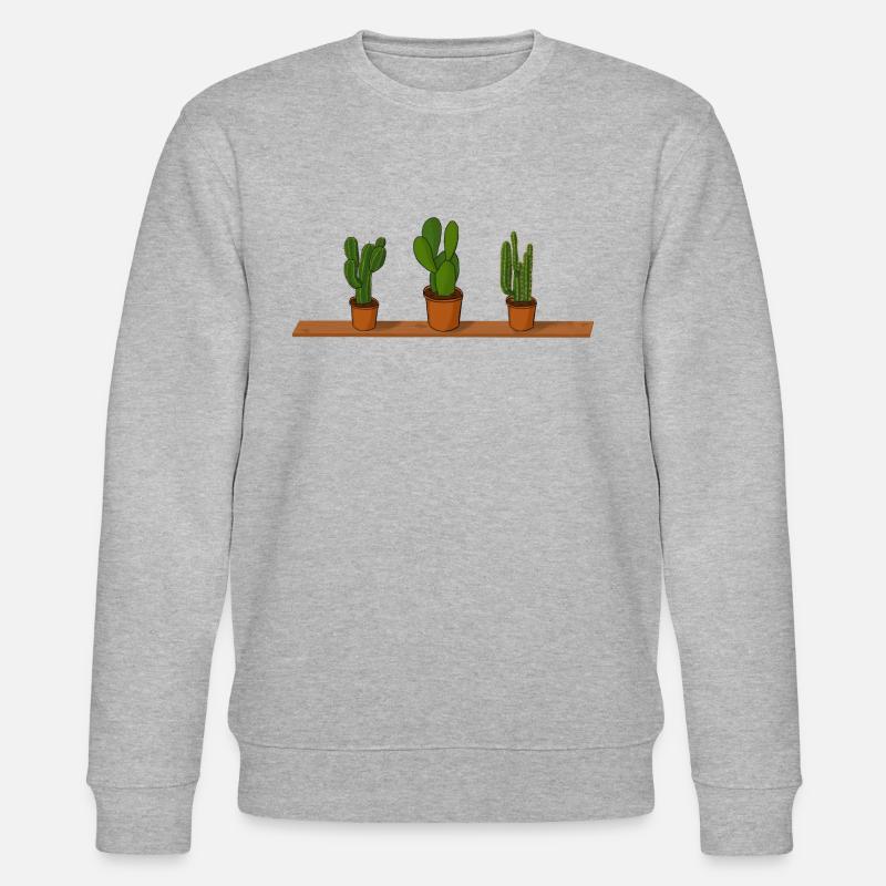 Topfpflanzen Kaktus - Stanley/Stella Unisex Bio-Sweatshirt CHANGER  - Grau meliert