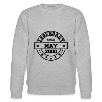Legendary since May 2000 - Geburtstag - Stanley/Stella Unisex Bio-Sweatshirt CHANGER  - Grau meliert - Vorne - Nik (191cm) & Marisol (170cm)