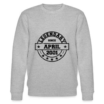 Legendary since April 2001 - Geburtstag - Stanley/Stella Unisex Bio-Sweatshirt CHANGER  - Grau meliert - Vorne - Nik (191cm) & Marisol (170cm)