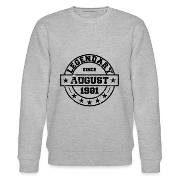 Legendary since August 1981 - Geburtstag - Stanley/Stella Unisex Bio-Sweatshirt CHANGER  - Grau meliert - Vorne - Nik (191cm) & Marisol (170cm)