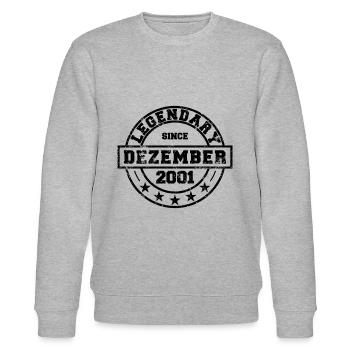 Legendary since December 2001 - Geburtstag - Stanley/Stella Unisex Bio-Sweatshirt CHANGER  - Grau meliert - Vorne - Nik (191cm) & Marisol (170cm)