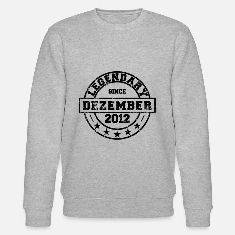 Legendary since December 2012 - Birthday - Stanley/Stella CHANGER Unisex Organic Sweatshirt - heather grey
