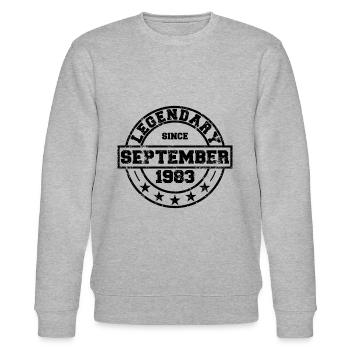 Legendary since September 1983 - Geburtstag - Stanley/Stella Unisex Bio-Sweatshirt CHANGER  - Grau meliert - Vorne - Nik (191cm) & Marisol (170cm)