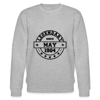 Legendary since May 1984 - Geburtstag - Stanley/Stella Unisex Bio-Sweatshirt CHANGER  - Grau meliert - Vorne - Nik (191cm) & Marisol (170cm)